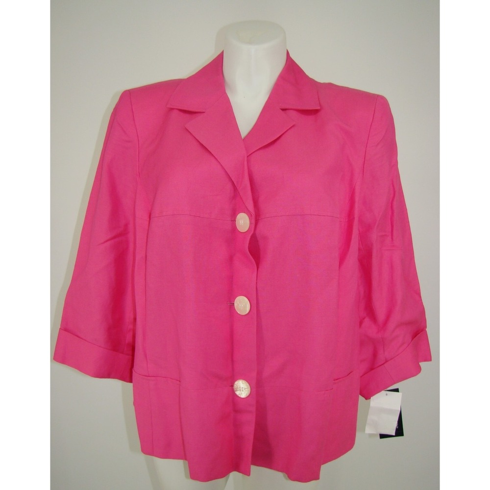 EVAN PICONE WOMENS PLUS PINK BLAZER JACKET SIZE 22W NEW     A111